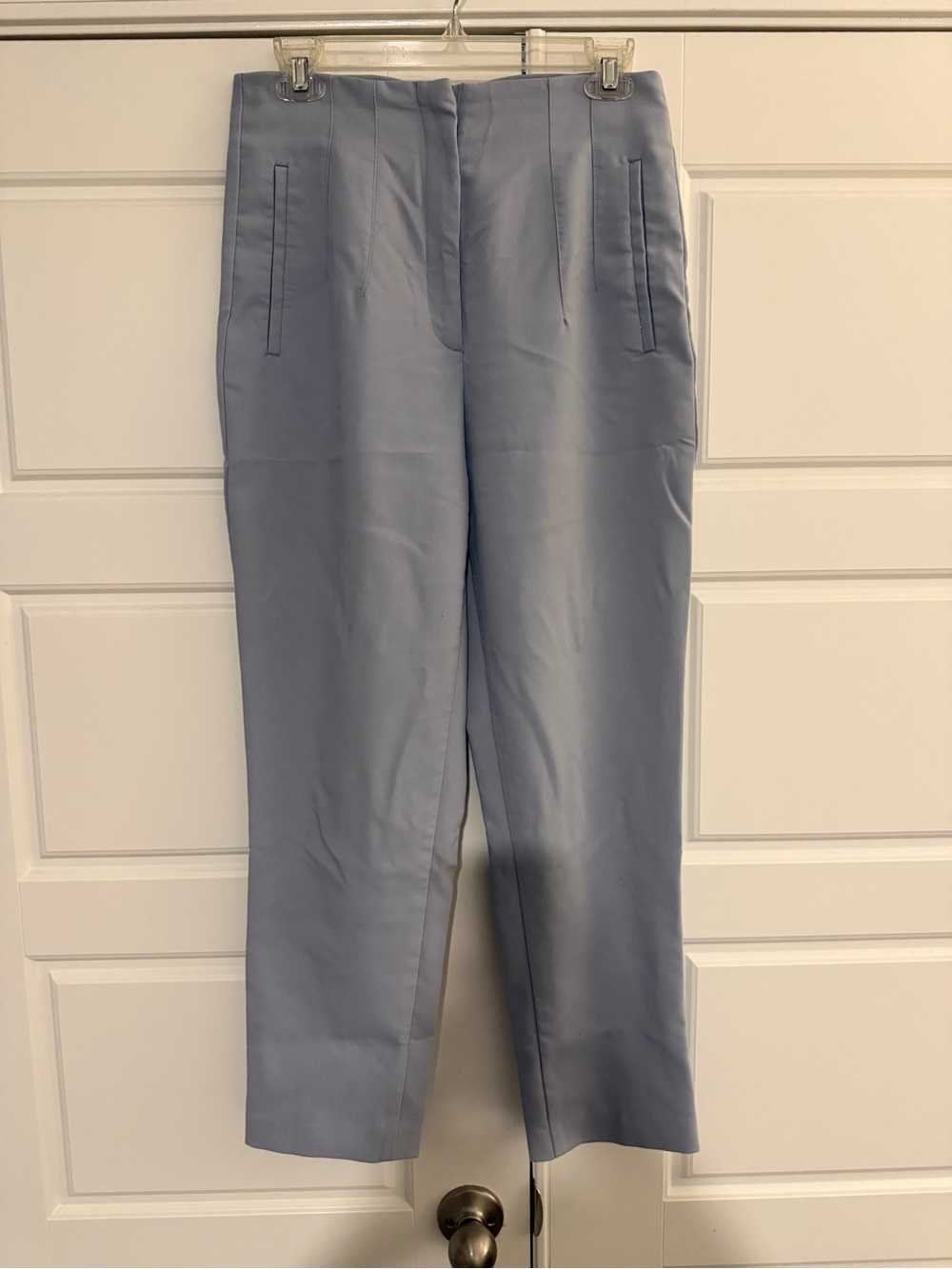 Zara Light Blue High-Waist Tailored Trousers